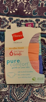 Hanes Girls' 6pk Pure Microfiber Briefs - Colors May Vary 10 : Target