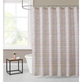 Piña & Sardinia Home Paloma Abstract Pink And White Fabric Shower Curtain - Standard Size