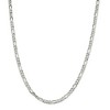 Black Bow Jewelry 4.5mm Sterling Silver Flat Figaro Chain Necklace - 3 of 4