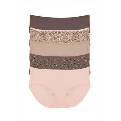 Cotton Modal Hipster Underwear 5-Pack (Blush Cheetah, Medium)