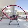 Costway Folding Recliner Zero Gravity Lounge Chair W/ Shade Canopy Cup Holder Wine - image 2 of 4