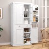 USIKEY Pantry Storage Cabinet with 4 Doors and 1 Drawer, Cupboard with 6 Hanging Shelves and Adjustable Shelves for Kitchen, Dining Room - 2 of 4