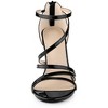 Allegra K Women's Open Toe Strappy Ankle Strap Back Zip Stiletto Heel Sandals - 2 of 4