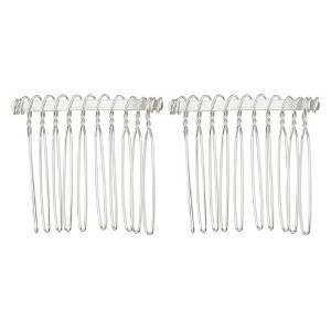 Unique Bargains No Slip Hair Side Combs Accessories Fashion Metal 2 Pcs - 1 of 4