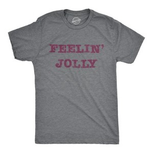 Mens Feelin Jolly T Shirt Funny Christmas Spirit Tee - Crazy Dog Men's T Shirt - 1 of 4