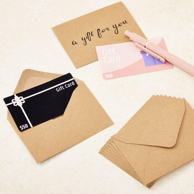 Juvale 100 Count Mini Gift Card Envelopes Bulk - Brown Kraft Paper Envelopes for Business Card, Wedding RSVP (4.1x2.75 in), 3 of 9
