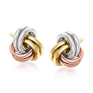 Ross-Simons 14kt Tri-Colored Gold Love Knot Earrings - 1 of 4
