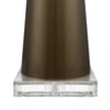 Possini Euro Design Karen Modern Table Lamp with Clear Square Riser 37 1/2" Tall Dark Gold Glass Off White Fabric Drum Shade for Bedroom Living Room - 4 of 4