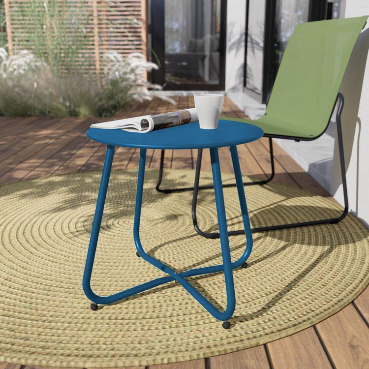 GRANDPATIO Designs Steel Patio Side Table, Weather Resistant Outdoor Round End Table, 1 of 7