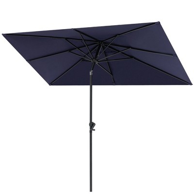 Crestlive Products 9 x 5 FT Patio Outdoor Umbrella  Rectangular Tilting Parasol Waterproof
