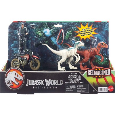 Детские фигурки Jurassic World Reimagined Motorcycle, Owen Grady & Raptors & Tools Retro Pack, Fallen Kingdom Toy — фото 7