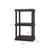 Black Plastic 3-Tier 32" H x 20.07" W x 12" D, 150lb Total Capacity - 2 of 2