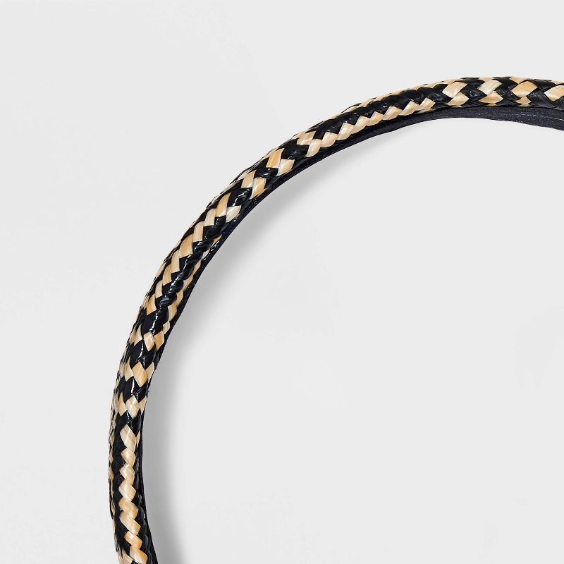 Faux Straw Headband - A New Day&#8482; Black/Tan Striped, 4 of 5