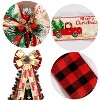 Aoibox Christmas Tree Topper Bow with 30 LED Lights 13x25 Inch Red Black Buffalo Plaid Rustic Wreath Bow with Pine Cones 1 Piece - 4 of 4