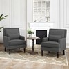 Arceso Linen Accent Chair with Arms, Comfy Upholstered Living Room Chairs, Mid Century Arm Chairs with Rivet Design, Living Room Armchair for Bedroom - 2 of 4