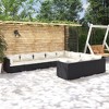 vidaXL Garden Lounge Set Black PE rattan, powder-coated steel, fabric - 2 of 4