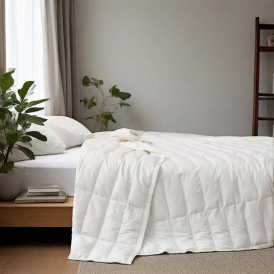 Puredown Ultra-Lightweight White Down Blanket, Soft Bed Cover For All Season