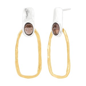 Silpada 'Daylight' Sterling Silver and Brass Smoky Quartz Drop Earrings - 1 of 4