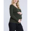 Women's V-Neck Side-Ruched Maternity Long Sleeve Tee | Motherhood Maternity - 3 of 4