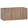 vidaXL Solid Teak Wood Wall-Mounted Bathroom Cabinet, Sturdy Frame, Ample Under-Sink Storage, 35.4"x15.4"x15.7", Easy Assembly, Brown Finish - 2 of 4
