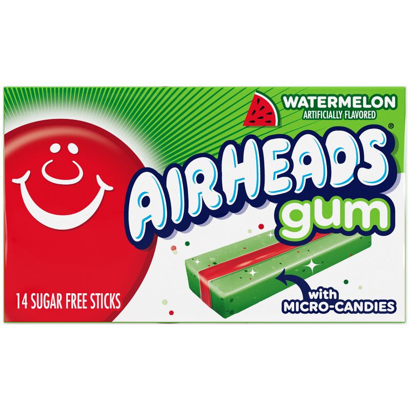 Airheads Watermelon Gum - 14ct/1.23oz, 1 of 7