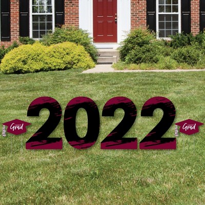 Big Dot of Happiness Maroon Grad - Best is Yet to Come - 2022 Yard Sign Outdoor Lawn Decorations - Burgundy Graduation Party Yard Signs - 2022