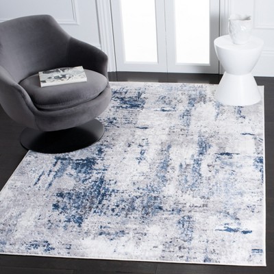 Amelia Gray and Blue Abstract 8' x 10' Area Rug