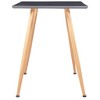 vidaXL Modern Scandinavian Design Dining Table - Gray and Oak, MDF Tabletop and Steel Legs, 47.2"x23.6"x29.1", Seats 6 - 3 of 4