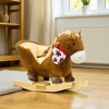 Mshliw Plush Rocking Horse Chair with Pedals, and Safety Belt, Ride-On Toy with Wooden Base for Toddlers, Birthday Gift, Christmas gift - 4 of 4