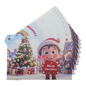 Unique Bargains Christmas Greeting Card Multicolor 4.5 "x 3.1 " 10 Pcs - 1 of 4