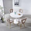 LOVMOR Modern chair with iron tube legs, soft cushions and comfortable backrest, suitable for dining room, living room, cafe,hairball back - 4 of 4