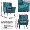 Sapphtopaz Modern Accent Chair Reading Upholstered Chair Indoor with 1 Lumbar Pillow Wood Leg for Living Room, Bedroom, Office - 2 of 4