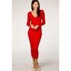 Pinkblush Red V-Neck Long Sleeve Fitted Maternity Maxi Dress - 4 of 4