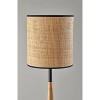 Cayman Natural Wood Floor Lamp Black - Adesso: Transitional Style, Rattan Shade, ETL Listed, 3-Way Switch - image 2 of 4