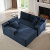 Aukfa 5-Seat L-Shaped Corduroy Sectional Sofa with 5 Pillows, No-Assembly Cloud Couch, High-Density Sponge, Perfect for Apartments - 3 of 4