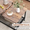 GustoWave Small Wood Coffee Table, 2-Tier Center Table with Mesh Shelf Storage for Living Room, Bedroom, Office, Rustic Brown - 3 of 4