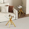 Dolonm 17.72" Square Tempered Glass End Table with Metal Legs, Set of 2, Modern Living Room Side Tables - 3 of 4