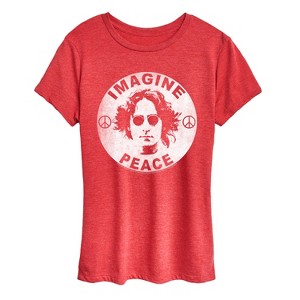 Women's - John Lennon - Lennon Imagine Peace Short Sleeve Graphic T-Shirt - 1 of 4