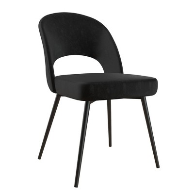 Alexi Upholstered Dining Chair Black Velvet - Cosmoliving By Cosmopolitan