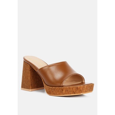 Flexes Flared Block Heel Sandals