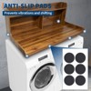 2-Tier Washer Dryer Countertop, Wood Laundry Countertop with Edge Rails, Waterproof Washer Dryer Cover with Anti-Slip Pads for Laundry Room Storage - 4 of 4