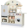 Karl Home Wooden Play Kitchen With Toy Double-Door Refrigerator and Cooking Set Accessories - 2 of 4
