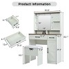 Vanity Table Farmhouse with Hollywood Mirror and Storage Cabinet for Bedroom 31.5in Wide-3irtyhousy - 4 of 4