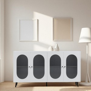 Tiramisubest Modern Accent Sideboard with Acrylic Doors Metal Leg Storage Adjustable Shelf Cabinet Cupboard Living Room - 1 of 4