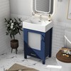 20"W Bathroom Vanity with Ceramic Sink, Bathroom Storage Cabinet with Drawer, Blue/Green/Black-ModernLuxe - 2 of 4