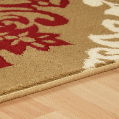 Woodfern Brown Synthetic 4'x6' Easy-Care Indoor Area Rug