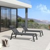 PURPLE LEAF Outdoor Lounge Chair Set Aluminum Patio Chaise Lounger with Side Table and Pillow for Outside Pool Beach Sunbathing Tanning Recliner - 2 of 4