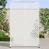 Wooakway 72"H 47"W 16"D Metal Outdoor Privacy Screen Freestanding Patio Decorative Screens - 2 of 4