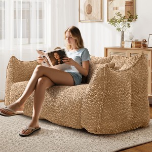 AENKYO Oversized Chenille Bean Bag Chair for Two People, Handle & Armrests - Large Lounger for Living Room, Gaming & Reading & Watching TV - 1 of 4