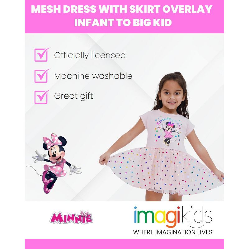 Disney Minnie Mouse Mickey Mouse Rainbow Tulle Dress Toddler to Big Kid, 2 of 7